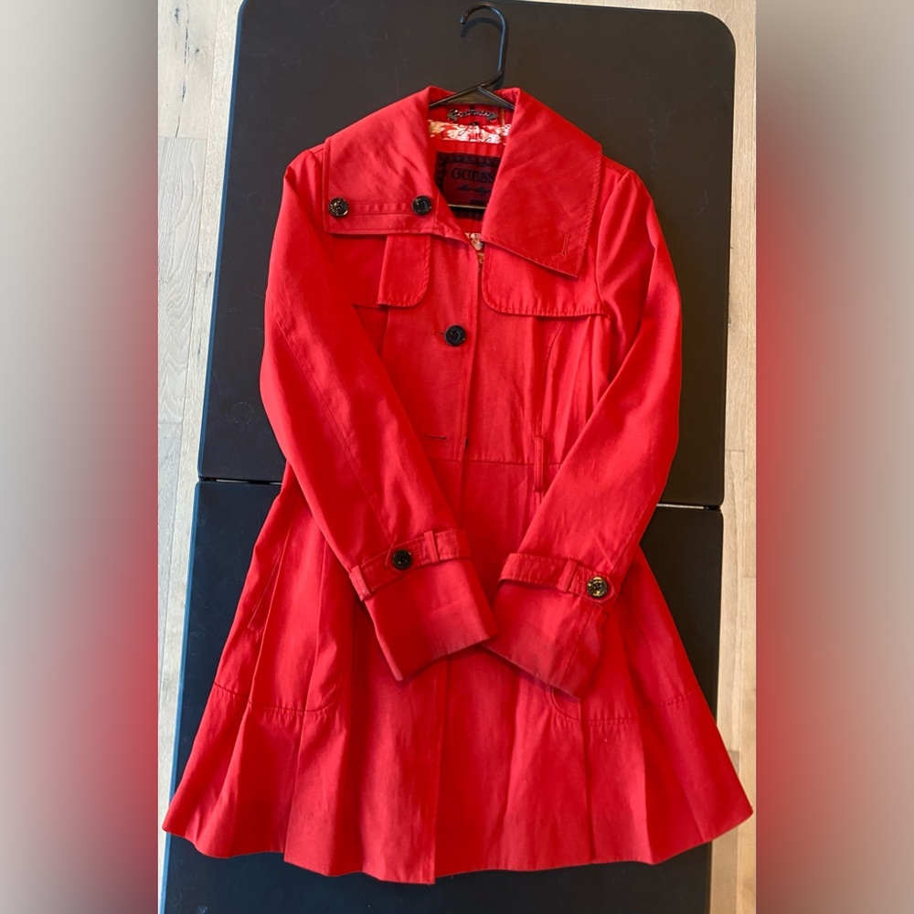“Guess” Red Trench Coat
